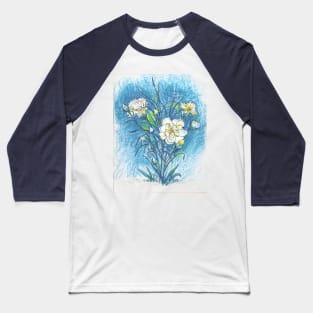 Carnation Flowers color pencil Baseball T-Shirt